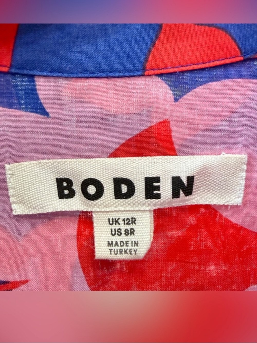 Boden Multicolor Floral Print Tiered Midi Shirt Dress US 8R - Picture 4 of 4